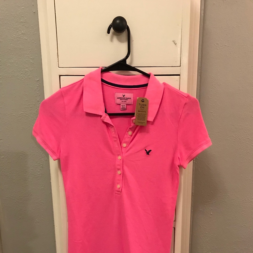 Pink American eagle colored shirt